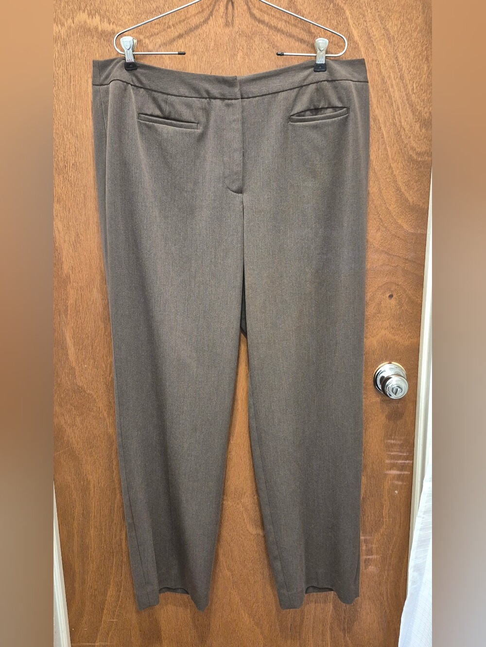 Liz Claiborne Taupe Straight-Leg Dress Pants
